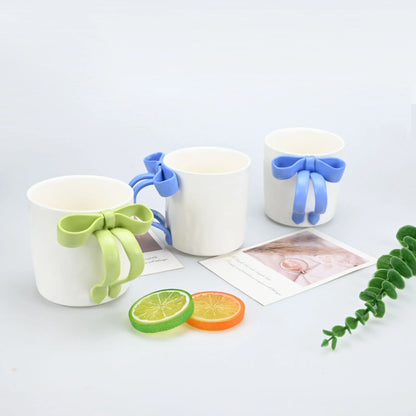 1pc Bow Shaped Mug, Pink Three-Dimensional Bow Shaped Coffee Cup, High Aesthetic Value, Design Sense